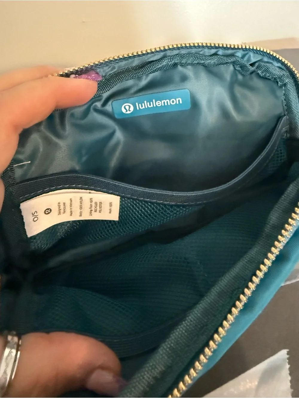 lululemon athletica Teal & Gold accented Everyday Belt Bag